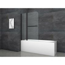 Badewannenfaltwand 'Black Vital 2' - 2-flg, 140x100cm - Duschabtrennung in schwarz - Duschabtrennung - Marwell