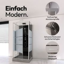 Marwell - Dusche Komplett Komplettdusche Fertigdusche Dusy 80 x 80 x 225 cm - komplett Set inkl. Duschwanne und Armatur - Runddusche mit Fronteinstieg