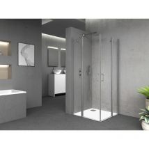 Duschkabine 'Neptun ii chrom Eckeinstieg' - 90x90x195cm - Glasdusche mit Eckeinstieg - mit Drehtür - hochwertige Aluminiumprofile - Marwell