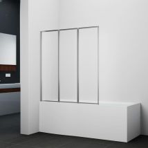 Marwell Parete Pieghevole Per Vasca Da Bagno Moon 120 X 130 X 5 Cm - 3 Pezzi E Pieghevole - Box Doccia Per Vasca Da Bagno In Plastica Con Telaio In 
