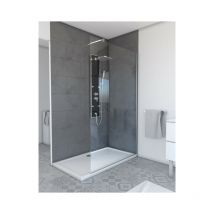 Marwell plano Duschwand - 120 x 200 cm - chrom - Begehbare Dusche - Walk-In – Duschabtrennung