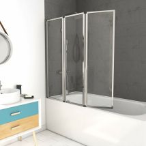 Marwell Premium Pieghevole A 3 Ante, Vetro Di Sicurezza Monolastra Da 4 Mm, Possibilità Di Arresto A Sinistra E A Destra, Cromo, 3-teilig, 125 X 143 