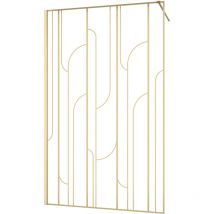 Walk In Dusche Nouveau 120x195 Cm - Duschwand Aus 5mm Einscheibensicherheitsglas - Duschabtrennung Mit Goldenen Siebdruck Und Hochwertigen 