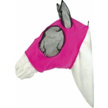 Maschera antimosche confortevole in lycra morbida con copriorecchie: s = pony, Rosso