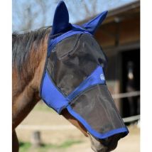 Cob, Blu: Maschera Antimosche Morbida Con Doppia Chiusura E Coprimuso Modello Lungo