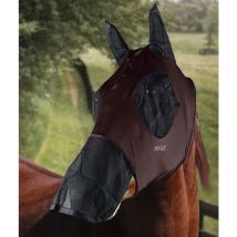 Horses - Maschera per cavalli antimosche in lycra con rete per occhi e naso: Cob, Bordeaux