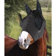 Maschera per cavalli antimosche in Lycra con rete per occhi: Pony, Grigio