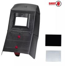 Maschera a saldare Ecoline – SACIT – 230 x 380 x 80 mm, 250 gr, 75 x 98 mm – Vetro nero e trasparente