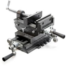 Wiltec Maschinenschraubstock 2 Achsen 100 Mm, Schraubstock 33x32,5x13,5 Cm Aus Gusseisen, Arbeitsitsch Für Kreuztisch, Frästisch, Werkbank