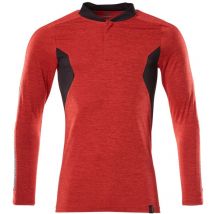 Mascot - accelerate Polo-Shirt, feuchtigkeitstransportierendes coolmax pro, langarm, moderne Passform Gr. l verkehrsrot/schwarz