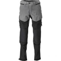 Mascot Custom Trousers Kneepad Pockets Stretch Lightgrey/Black (L32W42.5)