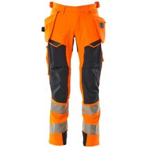 Warn-Stretchhose mit Hängetaschen 19031-711 Gr. 60 hi-vis orange/schwarzblau - Mascot