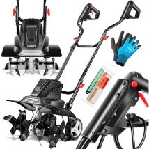 Masko - elektrische Motorhacke 1500 Watt 40cm Arbeitsbreite 20cm Arbeitstiefe Bodenhacke Ackerfräse Kultivator Gartenfräse Elektro Hacke Schwarz