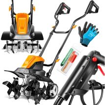 Masko - elektrische Motorhacke 1500 Watt 40cm Arbeitsbreite 20cm Arbeitstiefe Bodenhacke Ackerfräse Kultivator Gartenfräse Elektro Hacke Orange