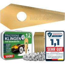 Masko - Ersatzmesser Klingen für Mähroboter Rasenmäher Messer universal inkl. innovativen Schrauben langlebig Titan-Beschichtung / für Bosch, 12 Stück