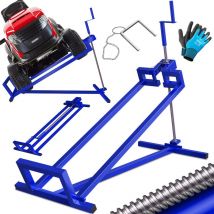 Rasentraktor Heber 400kg Aufsitzmäher Hebevorrichtung Rasentraktorheber Reinig.Hilfe Hebebühne inkl. Arbeitshandschuhe Blau - Masko