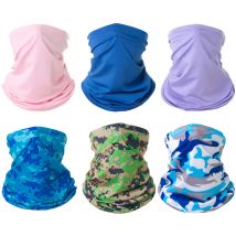 Masque de cyclisme 6 pièces protection solaire extérieure bandeau magique pour hommes et femmes sport foulard multifonctionnel couvre-cou