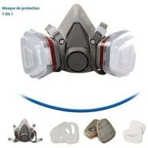 Masque de protection 7 en 1, masque de peinture, réutilisable, avec filtre à poussière, masque de gaz respiratoire avec filtre à pulvérisation,