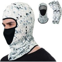 Masque facial d'équitation Balaclava - Cache-cou refroidissant protecteur uv avec manches de couverture de bras en soie glacée pour hommes/femmes