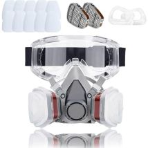 Masque Protection18 In 1, Masque Peinture, Réutilisable Avec Filtre Anti Poussière,masque A Gaz Respiratoire Avec Filtre Pour Pulvérisation,peinture,