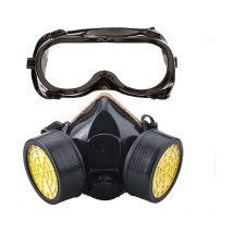 Masque Respiratoire, Kit Masque Protection Respiratoire Réutilisable, Anti Poussière, Anti Gaz Masque Chimique avec Lunettes de Protection pour