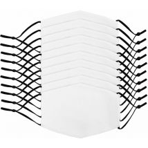 Masques faciaux de sublimation vierges, Lot de 10 masques réutilisables de taille large, Filtre à 5 couches Adultes Transfert thermique