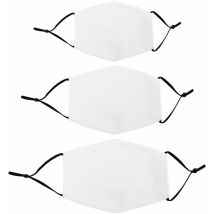 Masques faciaux en Tissue de Sublimation Vierges, Lot de 50 Masques réutilisables de Taille Mixte, Filtre à 5 Couches Adultes Transfert Thermique