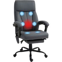 Bürostuhl mit Massagefunktion, Ergonomisch Schreibtischstuhl mit Liegefunktion, Lendenheizung, Höhenverstellbar Computerstuhl mit Fußstütze,