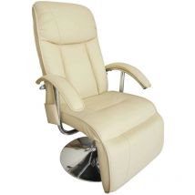Bonnevie - Massagesessel Relaxsessel Liegesessel - Creme Kunstleder BV932617
