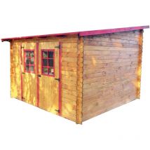 Habrita - massiccio rifugio in legno con tetto multidirezionale 7,86 m² bicromato - la3030.02