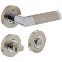 Ms Beschläge - Massiver Türbeschlag 2 Farben Rosettengarnitur Drückergarnitur Türdrücker Zamak wc din Norm