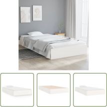 The Living Store Massivholzbett Weiß 100x200 cm - Holzbett - Massivholzbette - Kiefernbett - Singlebett - Jugendzimmer