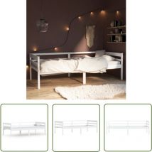 Minkurow - The Living Store Massivholzbett Weiß Kiefer 90x200 cm - Holzbett - Kiefernbett - Doppelbett - Bettrahmen - Weißes Bett