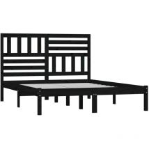 Massivholzbett Schwarz Kiefer 140x190 cm vidaXL