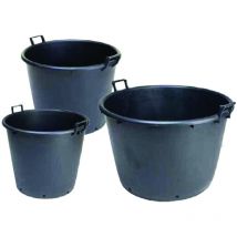 Mastelloni tondi 2 manici con fori per vivaio - lt.130 ø cm.70x51h.