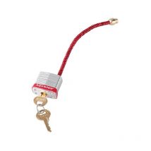 Master Lock - Lockout Padlock with Flexible Braided Steel Cable Shackle MLKS7C5RED