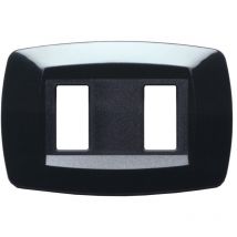 Modì pour Bticino plaque 2 modules noir MD202 - Master