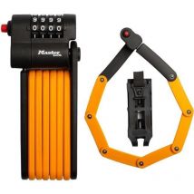 Master Lock - Master Schloss - Faltbares Fahrradschloss, Code-öffnung, Gehärtete Stahlstangen, Träger Und Halterung De Inklusive, 80 Cm