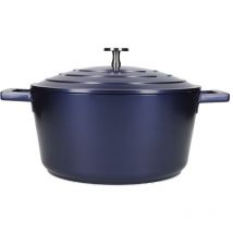 MasterClass Aluminiumguss-Kasserolle mit Deckel of Induktions- und backofenfest, 24 cm / 4 L - Metallic Blau