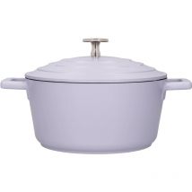 Casserole ronde avec couvercle of 2.5L, acier moulé, va au four, résistant aux rayures, revêtement antiadhésif, violet lavande - Masterclass