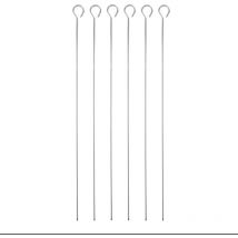 Masterclass - Pinchos planos de acero inoxidable, juego de 6 pinchos, skewer, 39,8 cm, plata, acero inoxidable