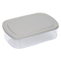 MasterClass Kühlschrankaufbewahrungsbox für Käse mit Deckel, großer luftdichter Behälter für Käsestücke und -scheiben mit grauem Deckel für