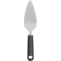 Masterclass - Cortador de tartas, Servidor de tartas de agarre suave, borde cortante, acero inoxidable, 26 cm, negro, con tarjeta