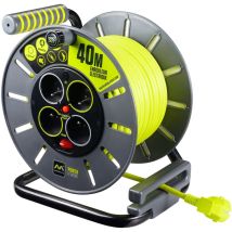 Masterplug, Raccoglitore Cavo Elettrico Silver, Arrotolatore, 40 M, 4 X Cee 7/4 Sockets, Termico, Manuale, A Parete, Plastica, 0.9 Kg, 21 X 24.5 X 