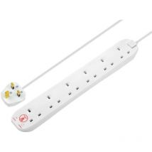 Masterplug - Surge Protected Extension Lead 6-Gang 13A White 2m MSTSRG6210