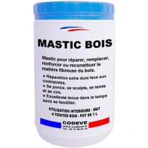 Codève Bois - Mastic Bois - 1 l - Codeve Bois - Chêne clair - Pour La Réparation De Gros Trous Sur Votre Parquet, Boiserie Ou Meuble.