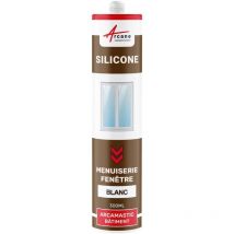 Arcane Industries - Mastic silicone fenêtre menuiserie étanchéité - 300 ml x 1 Blanc