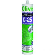 Olive - Cartouche de silicone blanc spécial menuiserie 300 ml -olivé. S15823