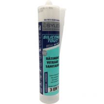 Mastic Sylex sx 640 Silicone 3 en 1 Silicone Tout 280ml Couleur: ral 9016 Blanc Signalisation