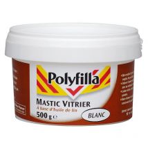 Polyfilla - Mastic d'étanchéité vitrier 500 g blanc